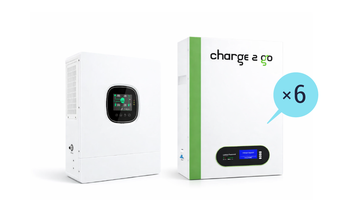 Система безперебійного живлення Charge2Go 12000.600.323 з інвертором 12 кВт та 6 акумуляторами LiFePO4